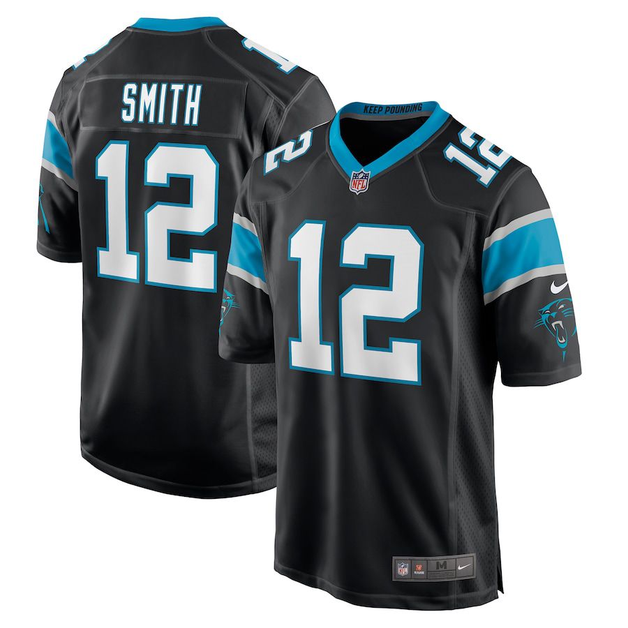 Men Carolina Panthers #12 Shi Smith Nike Black Game NFL Jersey